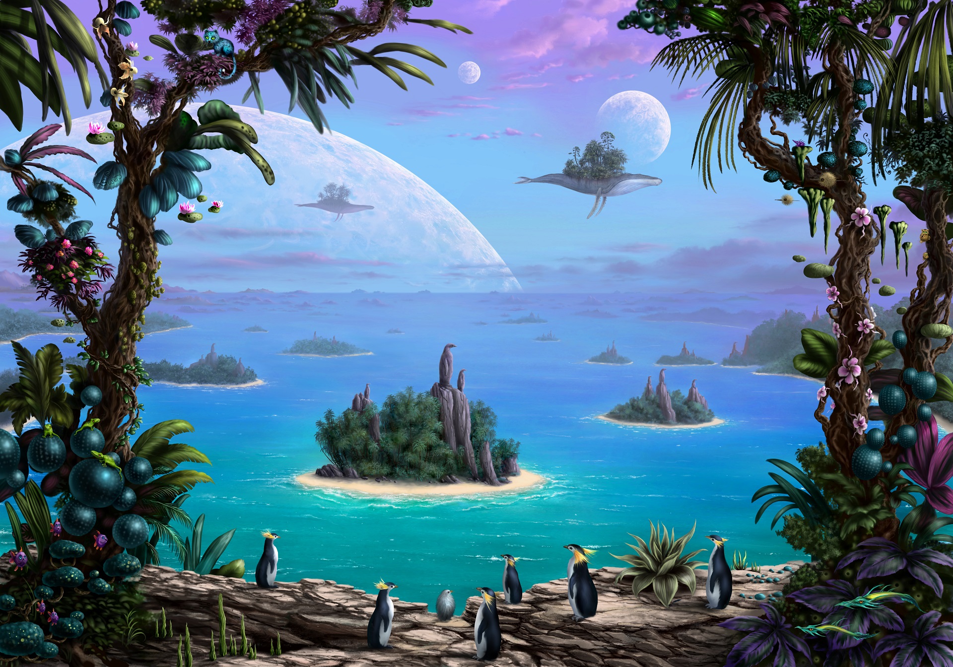 Hiker crossing a rocky stream